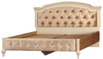  Кровать с обивкой Марлен 200x160 см кремовый белый